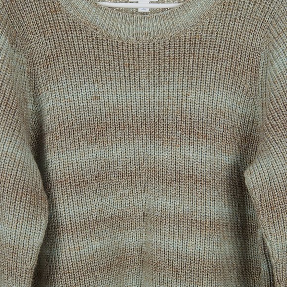 J Jill Green Brown Chunky Knit Sweater Women's XL Petite - Picture 3 of 7